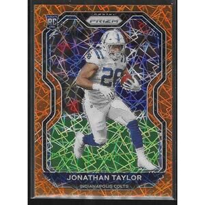Jonathan Taylor 2020 Panini Prizm Orange Lazer Prizms Rookie RC #332 Colts